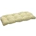 Pillow Perfect Indoor/Outdoor Green/White Geometric Wicker Loveseat Cushion
