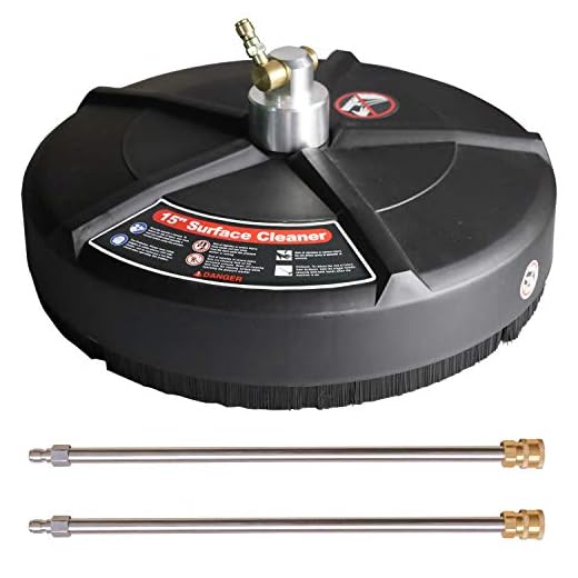 Hourleey Pressure Washer Surface Cleaner, 15" Pressure Washer Surface Cleaner with 1/4" Quick Connector, 2 Pack Pressure Washer Extension Wands, 3600PSI