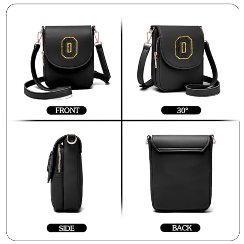 Image of Viverte Crossbody Purse for Teen Girls Small Initial Cell Phone Toddler Purse Leather Triple Compartment Crossbody Bags