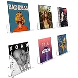 INTELLIMADE - Acrylic Vinyl Record Shelf, Wall Mount Album Record Holder, Plexiglass Floating Book D