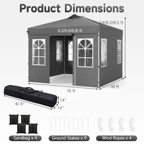 Image of Tangkula 10x10 FT Pop Up Canopy with Center Lock