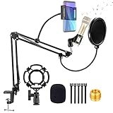 Hervorragender Shock Mount-Effekt: Der Durchmesser der Mikrofon-Shock Mount kann durch Einstellen der O-Ringe an der Shock Mount geändert werden, die mit verschiedenen Mikrofonen kompatibel sind. Maximaler Durchmesser: 2,05 Zoll. Es kann Ihr Mikrofon aufhängen und Geräusche isolieren, die durch Vibrationen und Auslegerbewegungen verursacht werden.