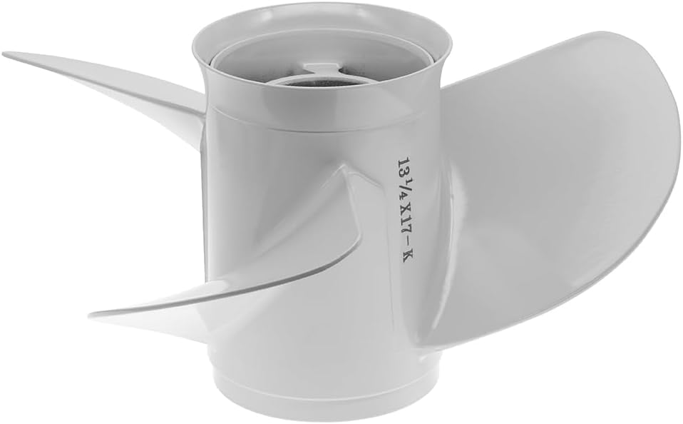 13 1/4x17 -K 6E5-45945-01-EL Aluminum Outboard Propeller Compatible with Yamaha Outboard Engines 60HP 70HP 75HP 80HP 85HP 90HP 115HP 130HP,15 Tooth,RH,White Aluminum Outboard Propeller