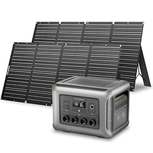 ALLPOWERS R2500 V2 Solargenerator mit 2x 200W Solarpanel, 1920Wh LFP Batterie Backup mit 4 2500W AC Ausgäng, Schnellladung von 0-80% in 50 Mins Tragbare Powerstation für Camping, Wohnmobil, Off-Grid
