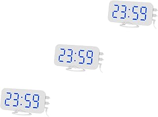 Hemobllo Digital Led Clock 3pcs electric alarm clock LED alarm clock LED clock digital alarm clock digital bedside clock automatic desk clock Led Digital Clock