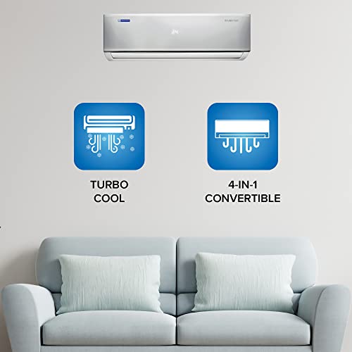 Image of Blue Star 1.5 Ton 4 Star, Inverter Split AC (100% Copper, Fix & Lock 4 in 1 convertible, Stabalizer-free operation, Blue Fins, IA418DNU, White)