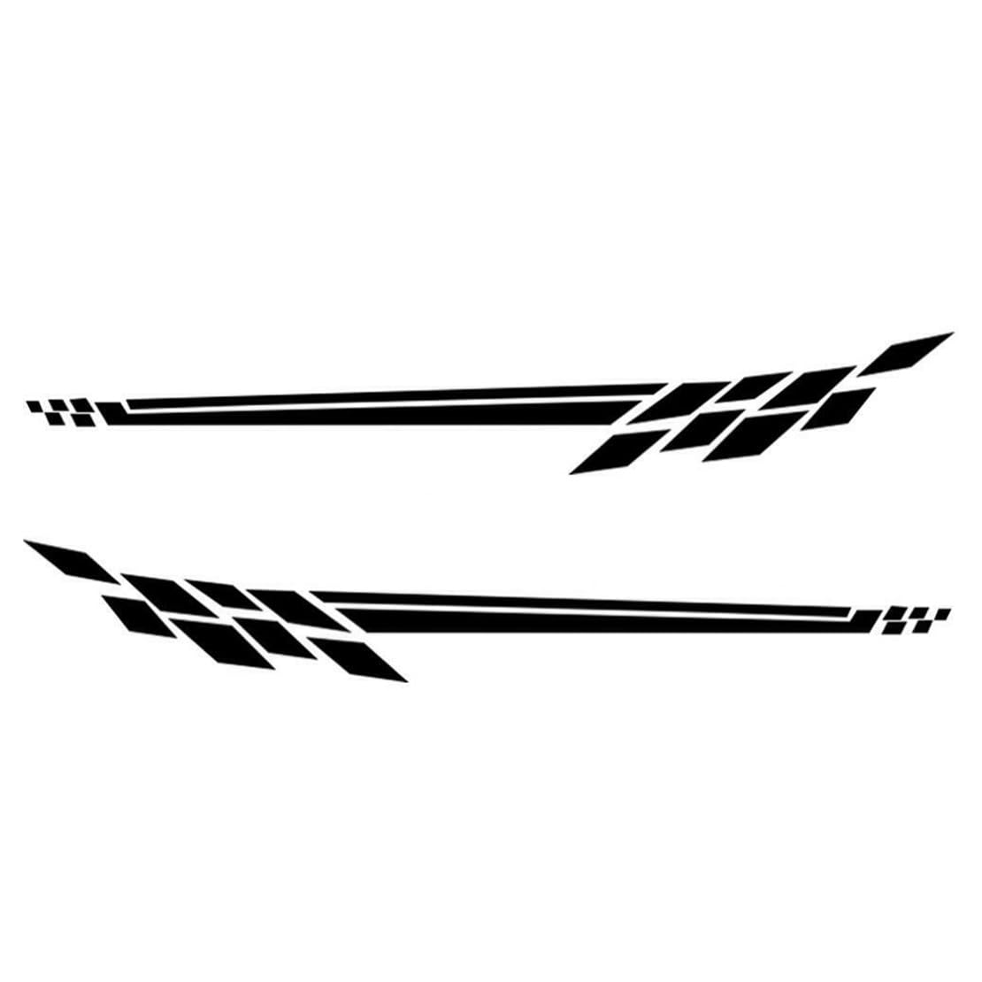 Automotive Parts Car Truck Body Side Stripe Racing Graphics Decal 1pair(Black)