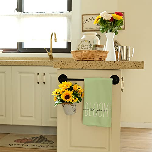 Geeory Spring Kitchen Towels For Home Decor Buffalo Plaid Check Dish Towels 18 X 26 Inch Ultra Absorbent Bar Drying Cloth Bloom With Grace Hand Towel For Kitchen Bathroom Party Decorations Set Of 2 #TOP1