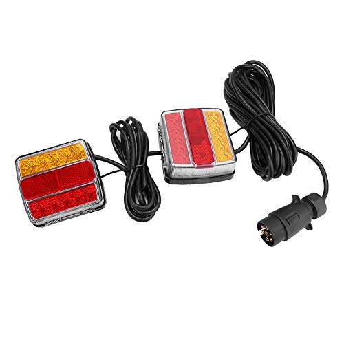 Feux Arrières LED Rouge Flash LED Feu Arrière Feu Arrière IP68 Rouge Jaune Clignotant étanche Avertissement pour Remorque Camion Adapté pour camion tout-terrain camionnette voiture
