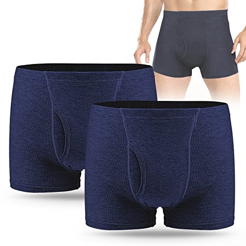 Men's Incontinence Underwear 2Pcs Incontinence Boxer Briefs Premium 4 Layer Absorption Protection Washable Incontinence Underwear For Men Boxer Brief #TOP1