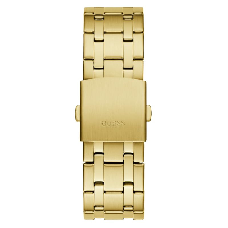 GUESS Stainless Steel Men Green Analog Round Dial Watch- Gw0661G2, Gold Band - Image 3