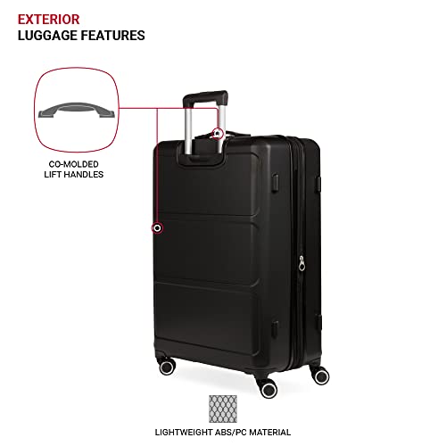 SwissGear 8090 Hardside Expandable Luggage with Spinner Wheels, Black, Checked-Large 28-Inch3