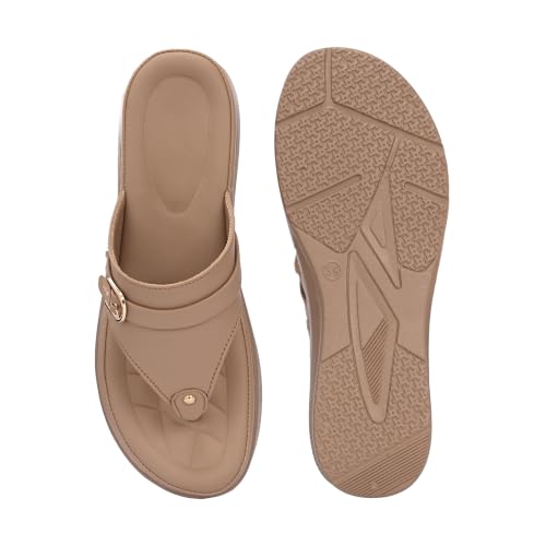 Image of Moshun Women's Thong Sandals /Flip-Flops | Bounce Back Technology with Arch Support | Women Footwear for Office| Doctor Sandal | Orthopaedic Sandal for Office, Travel & Outdoor