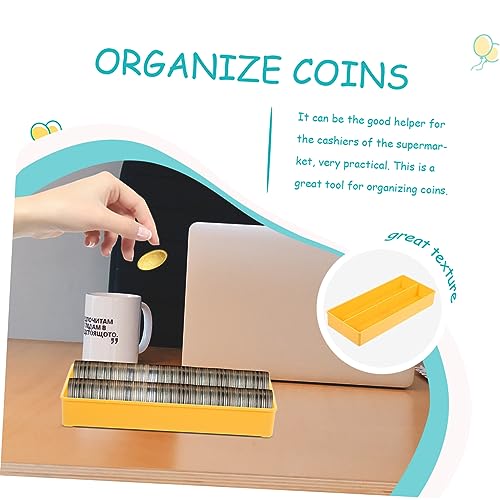 Caja organizadora de monedas Angoily 2 piezas plástico amarillo miniatura 6