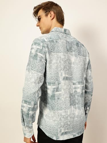 Image of Thomas Scott Mens Slim Fit Full Sleeves Printed Casual Shirt