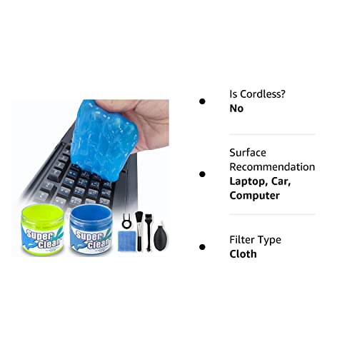 2 Pack Keyboard Cleaner, Dust Cleaning Gel With 5 Keyboard Cleaning Kit Detailing Cleaning Putty For Car Dash & Vent Universal Office Electronics Cleaning Kit Laptop, Calculators, Speakers & Printers #TOP6