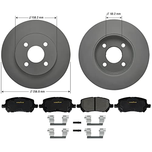 Front Brake Rotors & Ceramic Pads Kit For Chevy Cobalt Saturn Ion Goodyear #TOP7