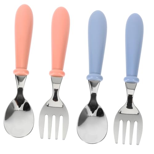 ifundom Cubiertos Para Niños, Vajilla Para El Hogar, Cuchara, Tenedor De Acero Inoxidable, 4 Uds.