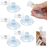 5Pcs Wall Suction Cup Clip, Sucker Clamp Plastic Suction Cups Holder Reusable Kitchen Plastic Round Clamps Holder Business Cards Clamp for Bathroom Kitchen Windows