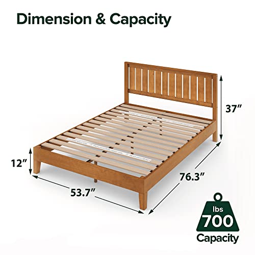 Image of Zinus Alexis Deluxe Wood Platform Bed Frame with Headboard, Wood Slat Support, No Box Spring Needed, Easy Assembly, Rustic Pine, Full