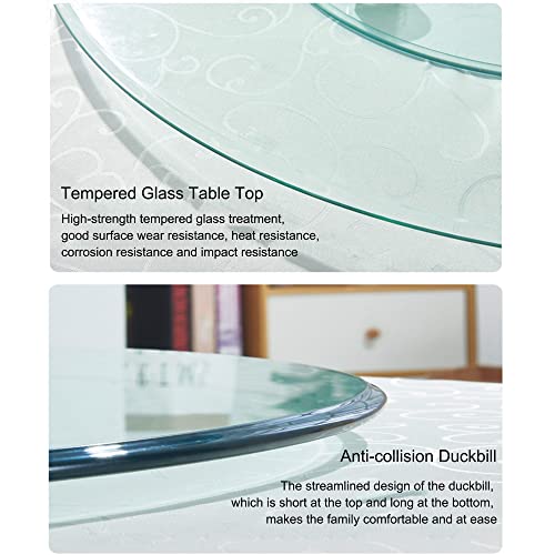 Tempered Glass Lazy Susan Turntable,Dining Table Round Transparent Glass Rotating Tray,360 Degree Swivel Serving Tray, With Aluminum Alloy Bearing,For Dining Table, Coffee Table, Home,Office Use ( Col #TOP4