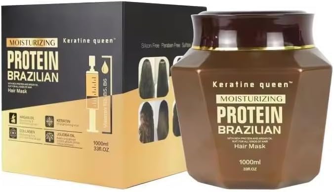 Moisturizing Protein Brazilian Professional Treatment for Repair, Nourishment & Beauty. SHAMPOO, CONDITIONER, Hair MASK and Hair SYRUM. (Mask)