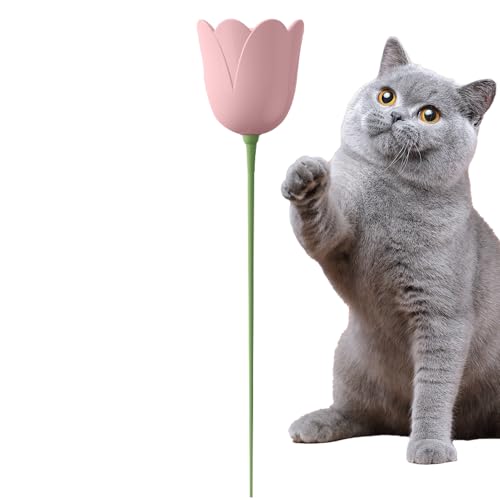 自動猫おもちゃ - 花形インタラクティブゲーム - 自動回転電子猫おもちゃ | 精神刺激と狩猟練習および敏捷性向上と子猫の安心ための室内家庭用歯ぎしり対策と運動向け