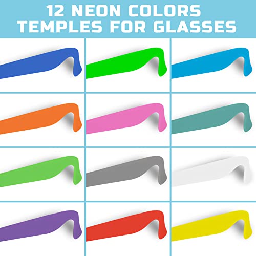 36 Pack 12 Color Neon Kid Sunglasses Bulk Party Favor for Kid Adult Boy Girl,80s Retro Style Plastic Toddler UV400 Toy Sunglasses Summer Beach Pool Birthday Graduation Party Classroom Prize3