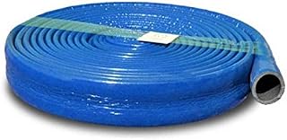 15mm Blue Coated Pipe Insulation Foam in Coil Length - 10 Meters Strong Round Tube Lagging Thermal Acoustic Water Pipe Wrap (15mm, Blue)