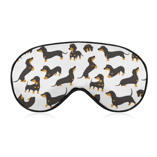 NIBABA Masque de sommeil pour les yeux de chien teckel européen pour hommes, femmes, adolescents, enfants, sommeil de nuit, couverture confortable pour voyage, yoga, sieste