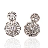 DISEÑO ELEGANTE: Pendientes de plata de ley 925 con motivo calado y circonitas blancas engastadas, perfectos para novias y ocasiones especiales