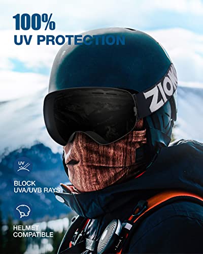 Zionor X Ski Snowboard Snow Goggles Otg Design For Men & Women With Spherical Detachable Lens Uv Protection Anti-Fog #TOP2