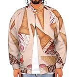 Tissu de qualité supérieure : fabriquée en polyester de qualité supérieure, cette veste universitaire Ice Cream No.J9012 est conçue pour une coupe douce et confortable, parfaite pour un usage quotidien ou une sortie décontractée. La veste bomber pour homme offre un look classique et décontracté.