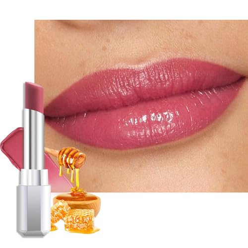 Image of evpct Rose Honey Lipstick Tinted Lip Balm, Moisturizing Tinted Lip Oil Stick Lipstick for Older Women, Sheer Lightweight Hydrating Nourishing Shine Tinted Lip Balm Color Gloss Tint Stain, 05 Rose