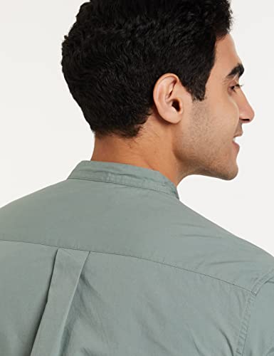 Image of Amazon Brand - Symbol Men's Cotton Shirt | Chinese Collar | Casual | Plain | Full Sleeve | Summer - Regular Fit (Available in Plus Sizes)