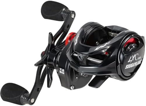 Sougayilang Baitcasting Reel, Size 300 Baitcaster Reel-Red-Right Handed