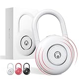 HOU Alarma Personal 130dB Llavero Defensa Personal con Luz LED, Sirena de Emergencia SOS para Mujeres, Ancianos y Niños, Dispositivo de Seguridad Antirrobo y Pánico,Blanco