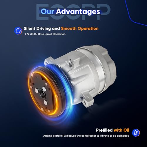 Image of ECCPP AC Compressor with Clutch for Chevrolet Astro S10 2.5L 4.3L 1986-1992 | Fit for GMC Safari for GMC Sonoma 2.5L 1987-1990 Fast Cooling AC Compressor