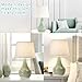 GyroVu Table Lamp Set of 2, 18.63” Ceramic Table Lamp Classic Beside Lamps Nightstand Lamp Modern Lamp for Living Room, Bedroom & Office Rocker Swtich Sage Green-LED Bulbs Included