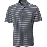 adidas Golf Men's Puremotion 2 Color Stripe Jersey Polo, Lead/White, Medium