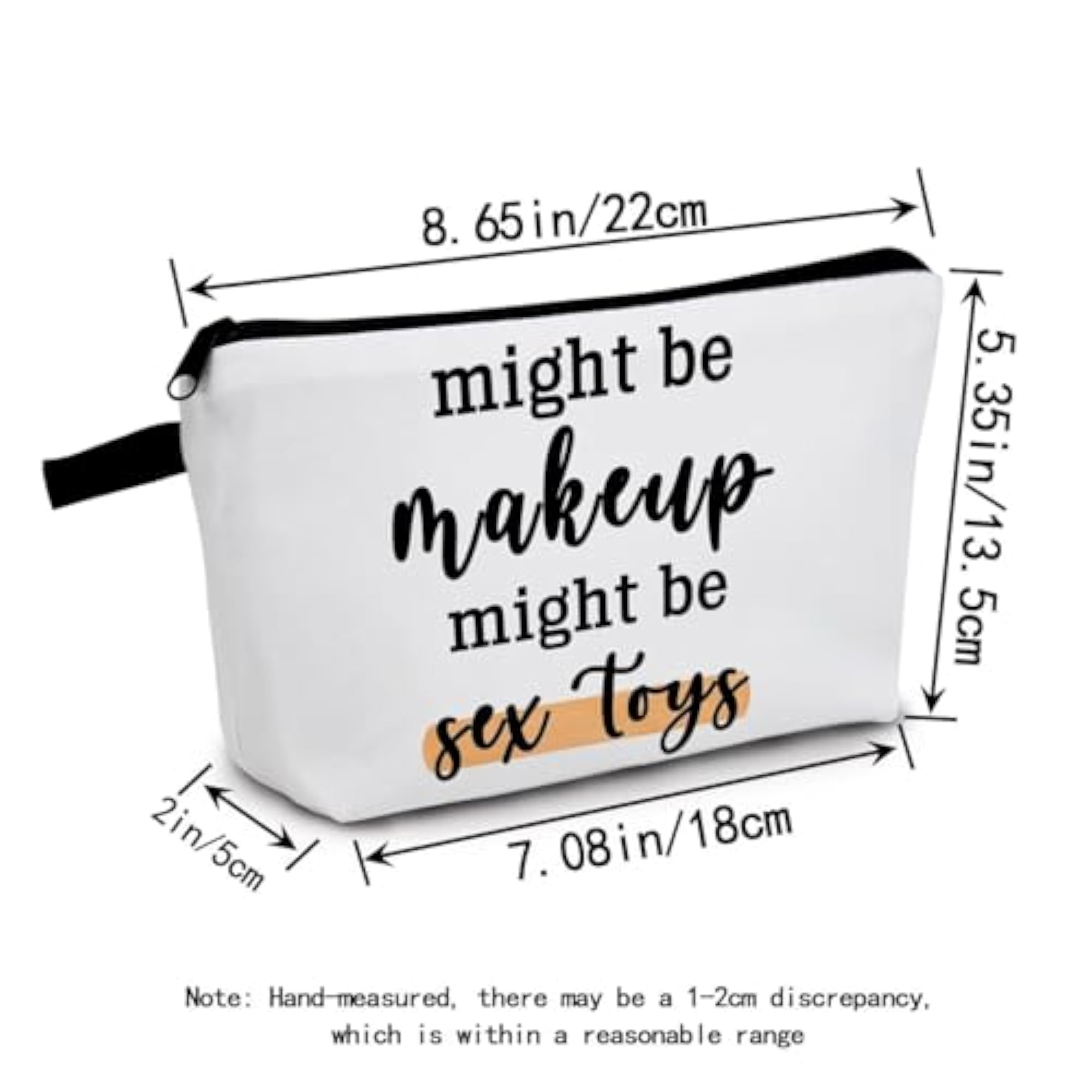 Might Be Makeup Text Print Women Zipper Makeup Bag