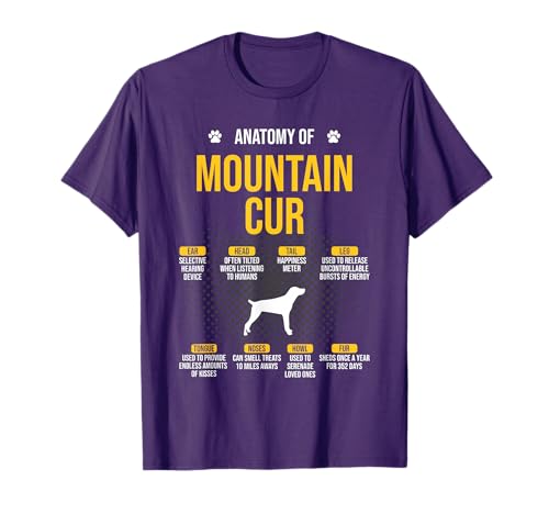 Anatomy of Mountain Cur Dog Lover T-Shirt