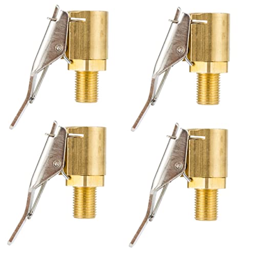 Holibanna 4pcs Brass Air Pump Adapter Threaded Tire Valve Chuck Clips for Easy Inflation Durable Hands Design for Convenient Tire Inflation