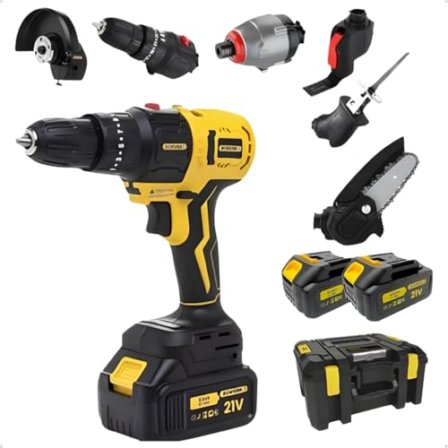 Furadeira Parafusadeira Kit 6 Em 1 Multifuncional Motosserra de Corrente Tico-Tico Esmerilhadeira An