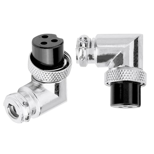 Image of MX 3 Pin XLR Microphone pin Pure Copper Nickel Plated Pins1 for High Conductivity microphone (3-pin Male Connector Right-Angle, Pack of 4, Male Connector)