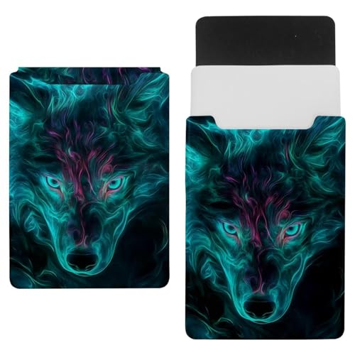 Sacoche PC portable loup vert croissant lune étui de protection 35,1 x 25,9 cm