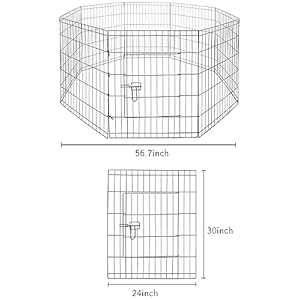 Foldable Metal Exercise Pet Play Pen with Door for Dogs 30inch Tall  Cucciolini Doodles Foldable metal exercise pet play pen with door for dogs 30 inch tall   cucciolini doodles