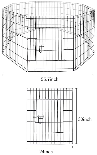 Foldable Metal Exercise Pet Play Pen with Door for Dogs 30inch Tall  Cucciolini Doodles Foldable metal exercise pet play pen with door for dogs 30 inch tall   cucciolini doodles
