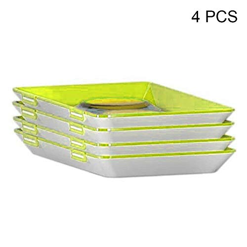 KoToTip 1/2/4 bandejas de plástico para conservar Alimentos sanos, Verde, 4Pcs
