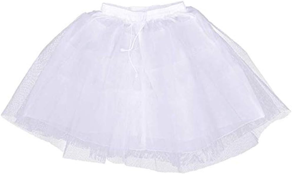 Girl’s Hoopless Petticoat Crinoline with 3 Layers, Wedding Flower Girl Slip Underskirt for Kids
